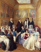 Franz Xaver Winterhalter Queen Victoria and Prince Albert with the Family of King Louis Philippe at the Chateau D'Eu oil painting picture wholesale